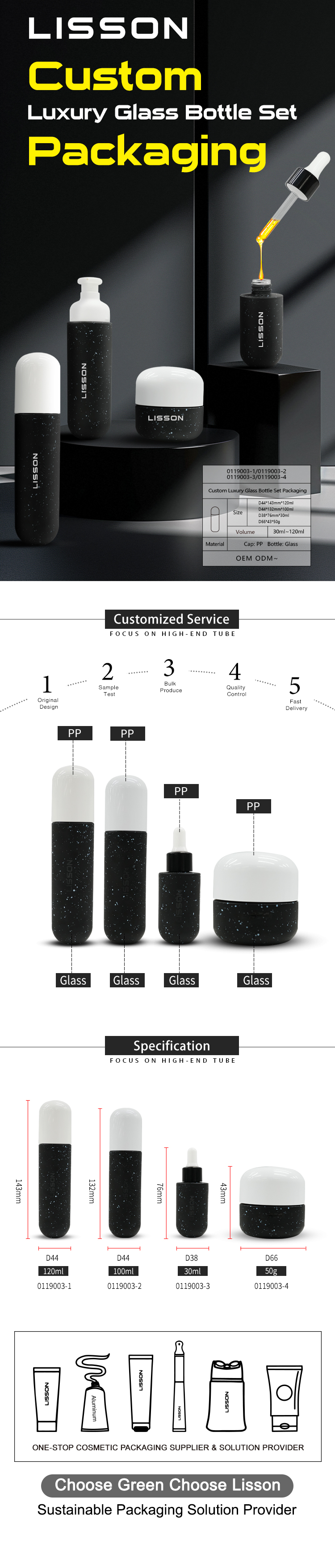 glass bottle and jar collection Wholesale Customized Dropper Glass Bottle Jar Set w/ PP Cap