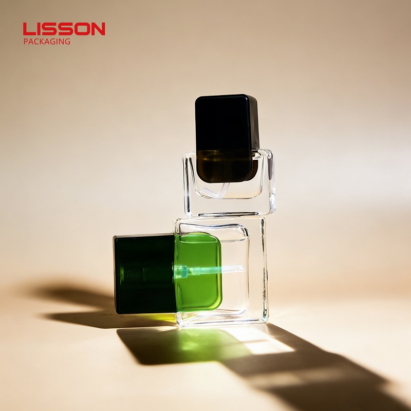 Square Glass Foundation Pump Bottle