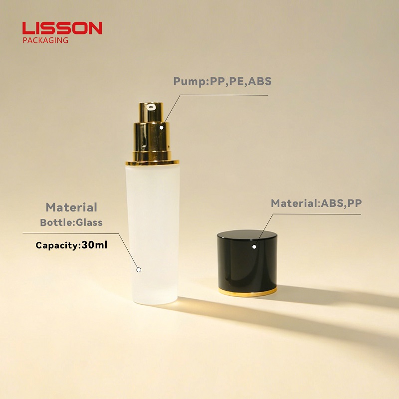 30ml Tapered Frosted Glass Pump Bottle 30ml Tapered Frosted Glass Pump Bottle