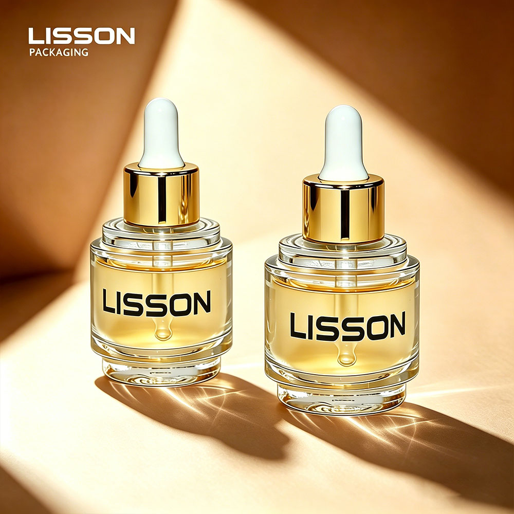 30ml Luxury Glass Dropper Bottle with Gold Collar