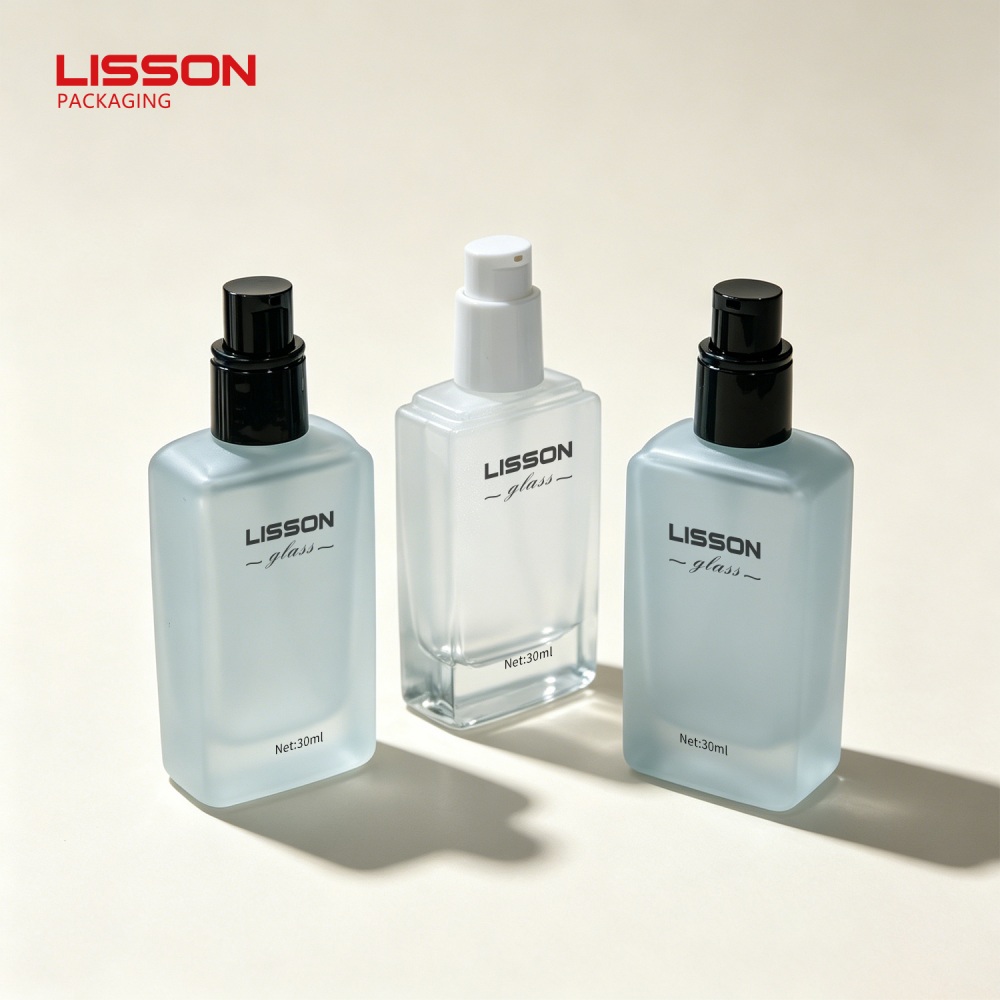 Flat-Square Glass Lotion Bottle Liquid Foundation Bottle